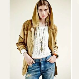 Free People Crafted Cloth Tapestry Parka Jacket M